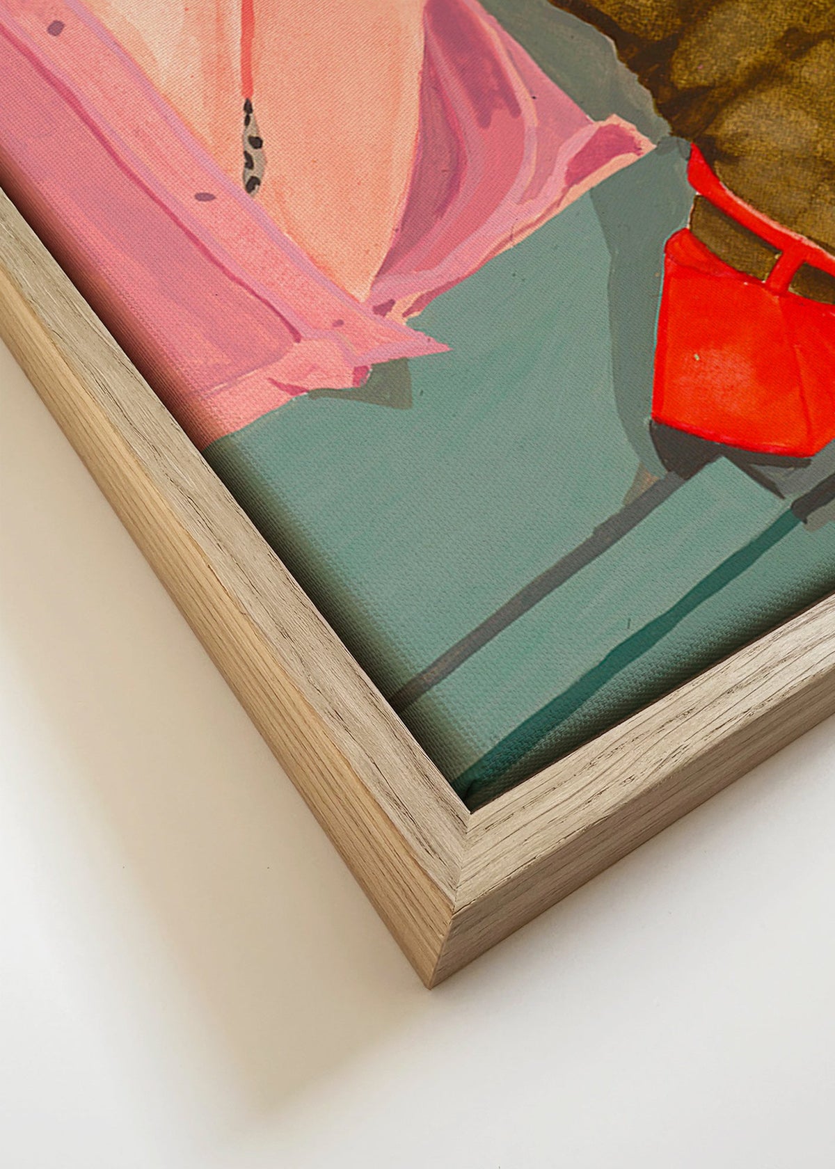 Illustration af ben med røde sko – Canvas detail