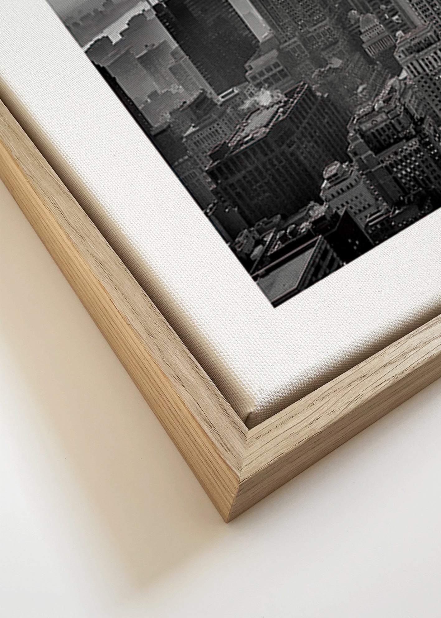 Køkkenkunst Manhattan skyline i sort-hvid – Canvas detail