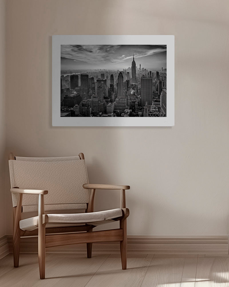 Køkkenkunst Manhattan skyline i sort-hvid – Canvas