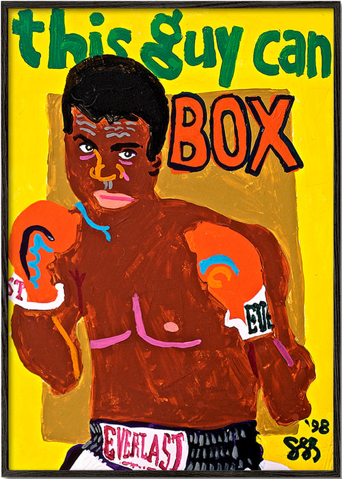 Sports kunst bokser illustration – Black Frame