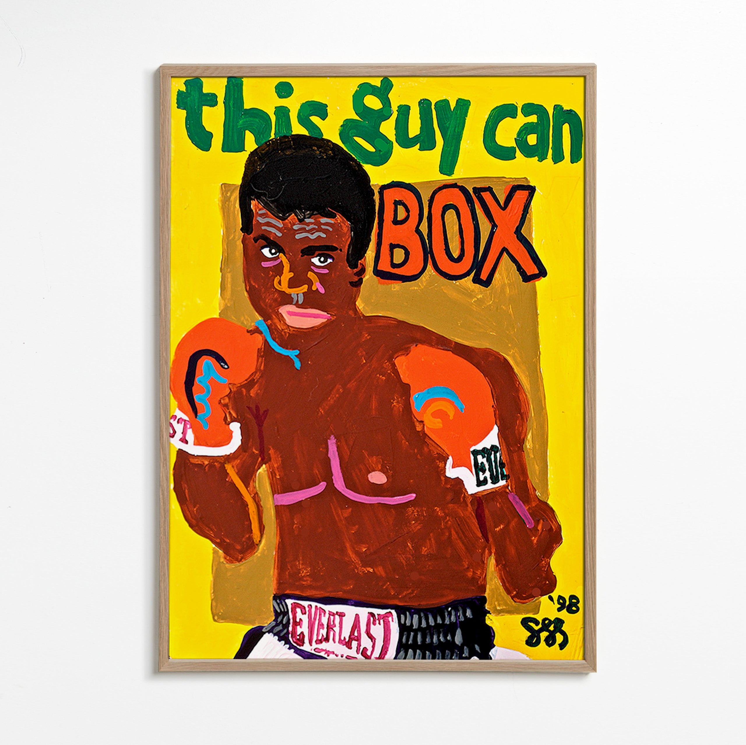 Sports kunst bokser illustration – Oak Frame