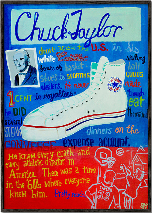Sport kunst Chuck Taylor sneaker plakat – Black Frame