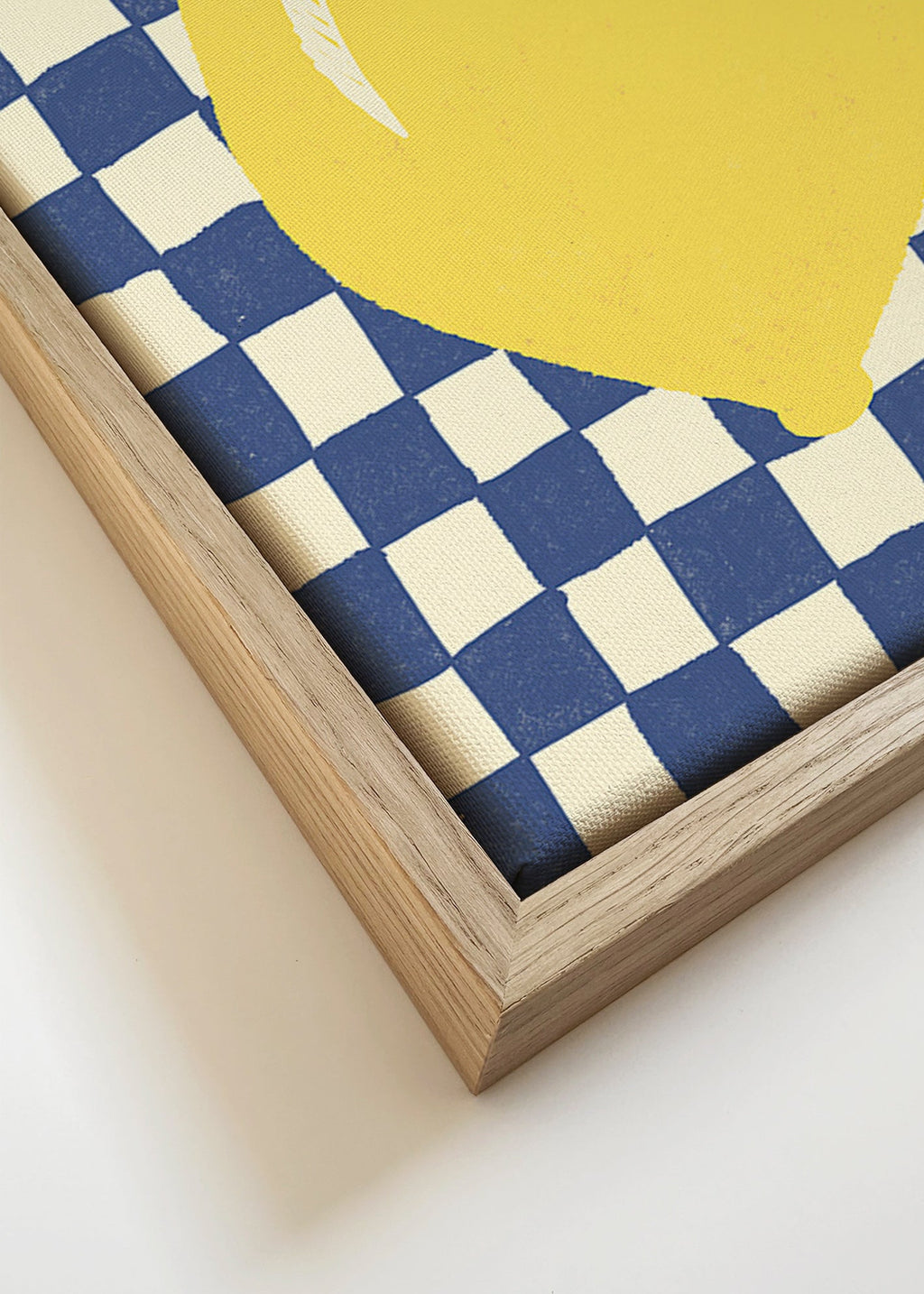 Køkkenkunst: citronillustration på ternet baggrund – Canvas detail