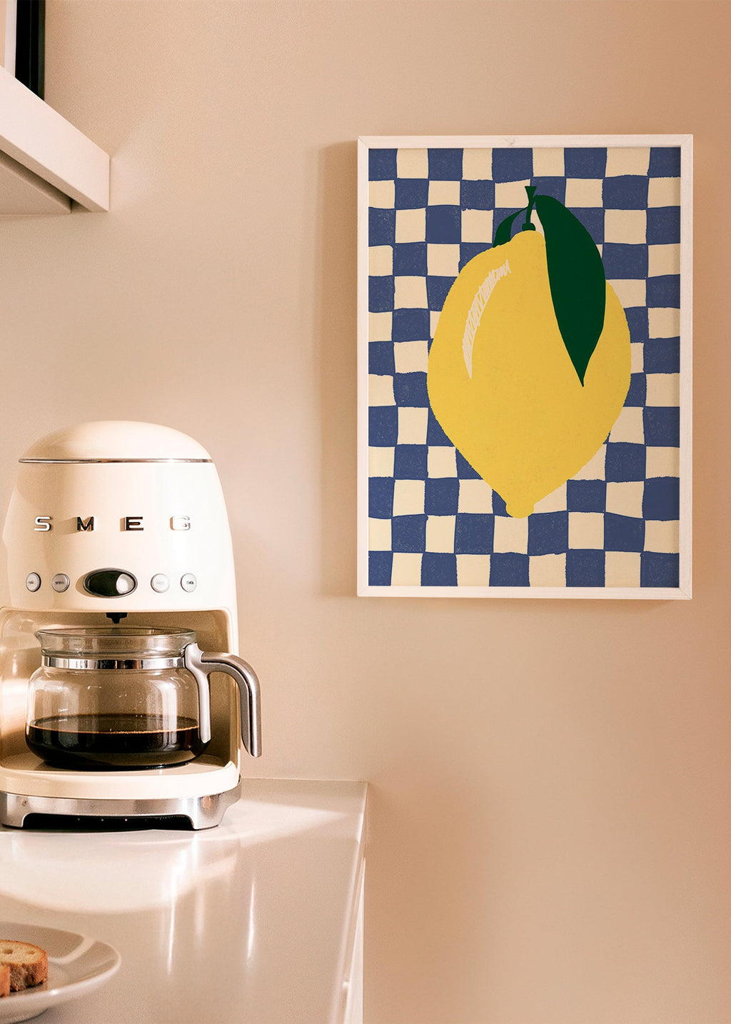 Køkkenkunst: citronillustration på ternet baggrund – Product1