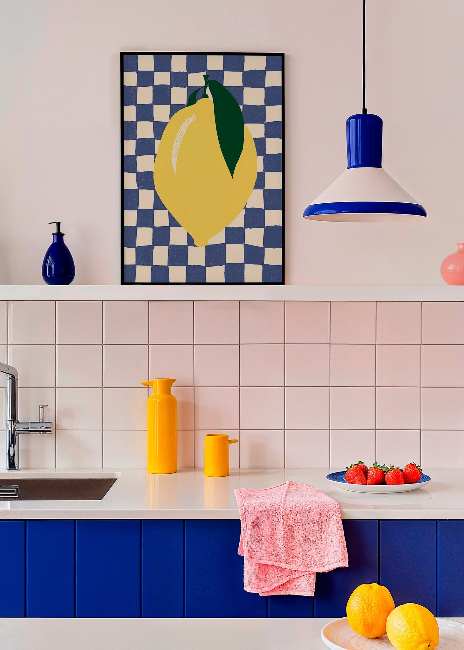 Køkkenkunst: citronillustration på ternet baggrund – Product3