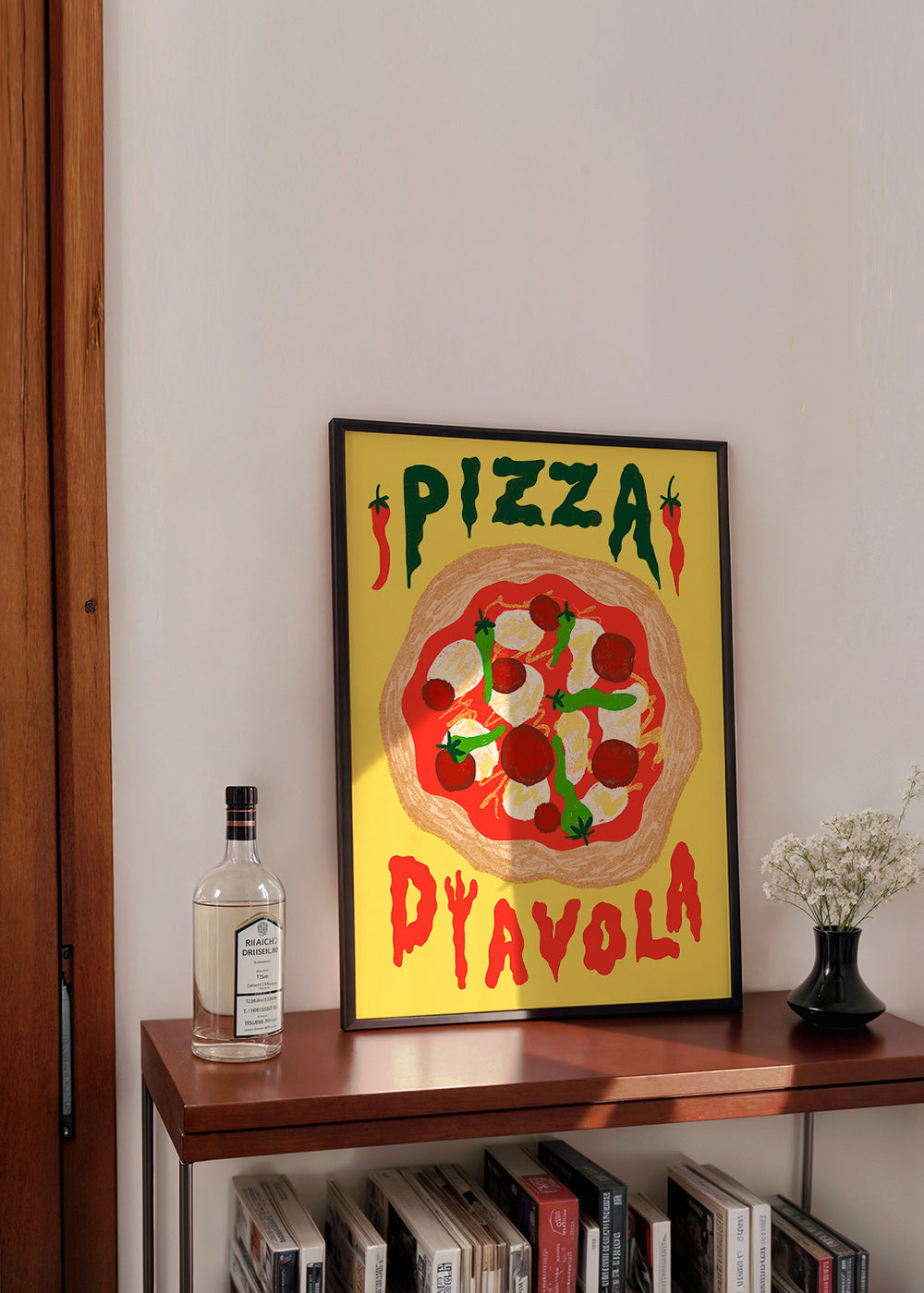 Køkkenkunst: Pizza Diavola illustration – Product3