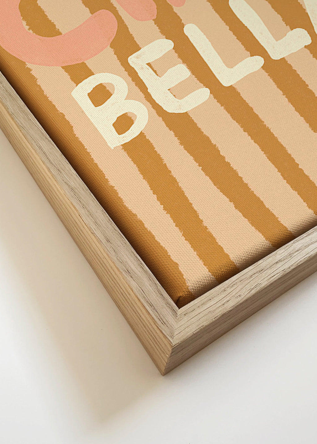 Illustration Ciao Bella med ristede striber – Canvas detail