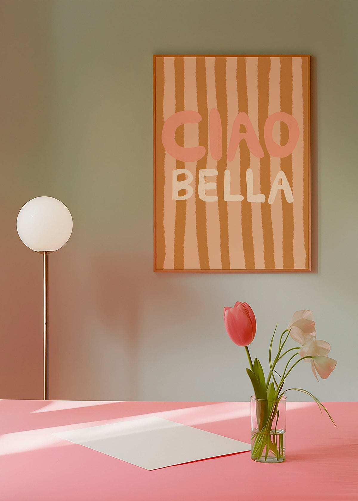 Illustration Ciao Bella med ristede striber – Product1