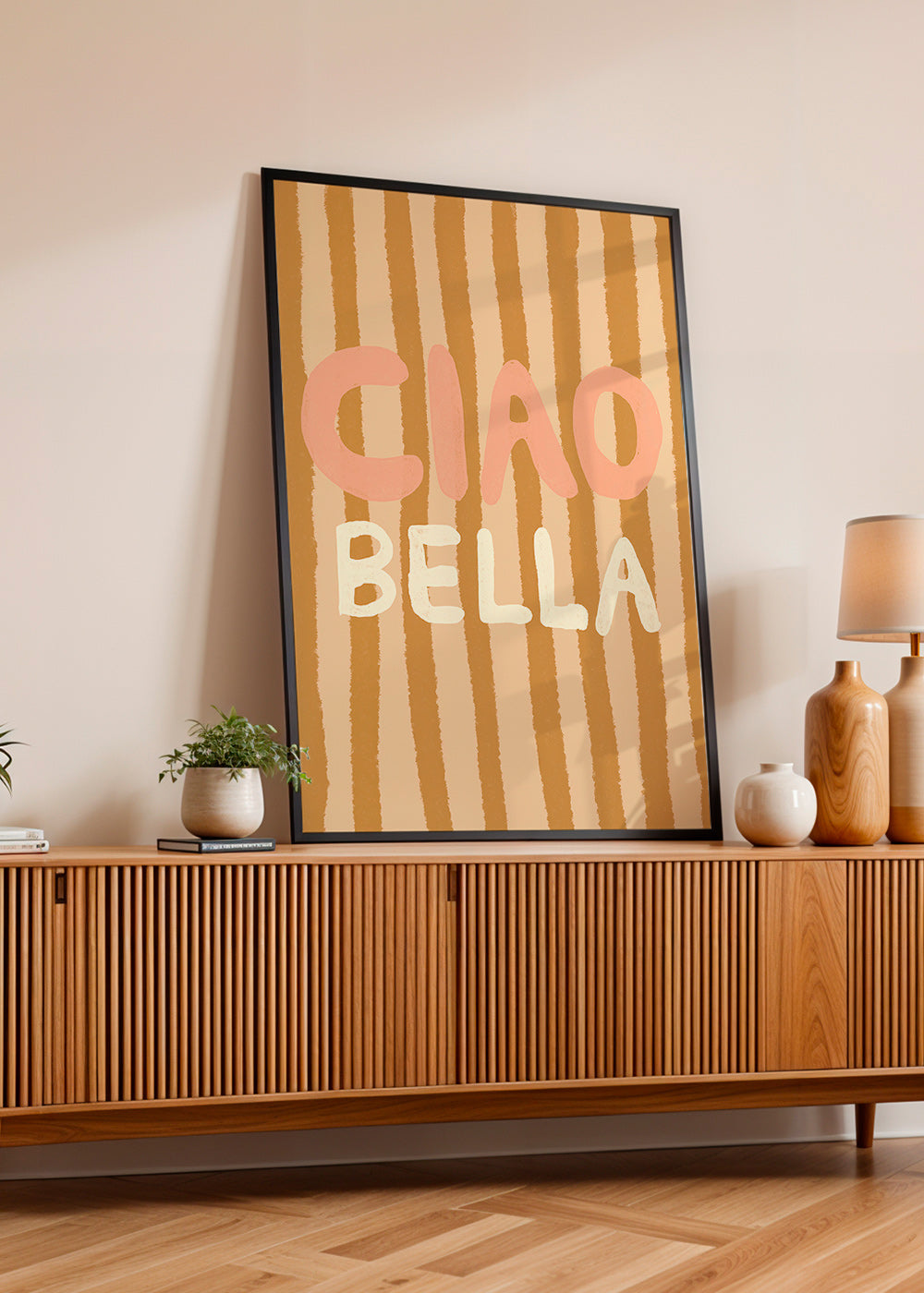 Illustration Ciao Bella med ristede striber – Product2