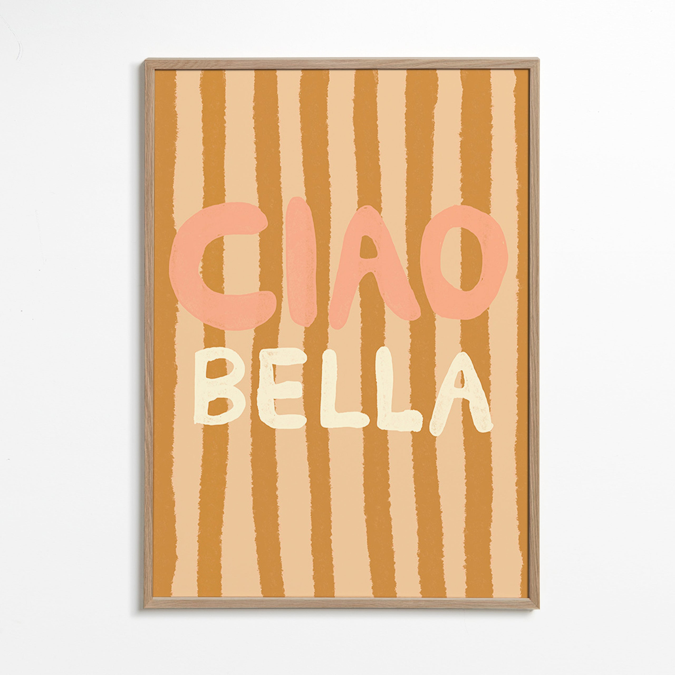 Illustration Ciao Bella med ristede striber – Oak Frame