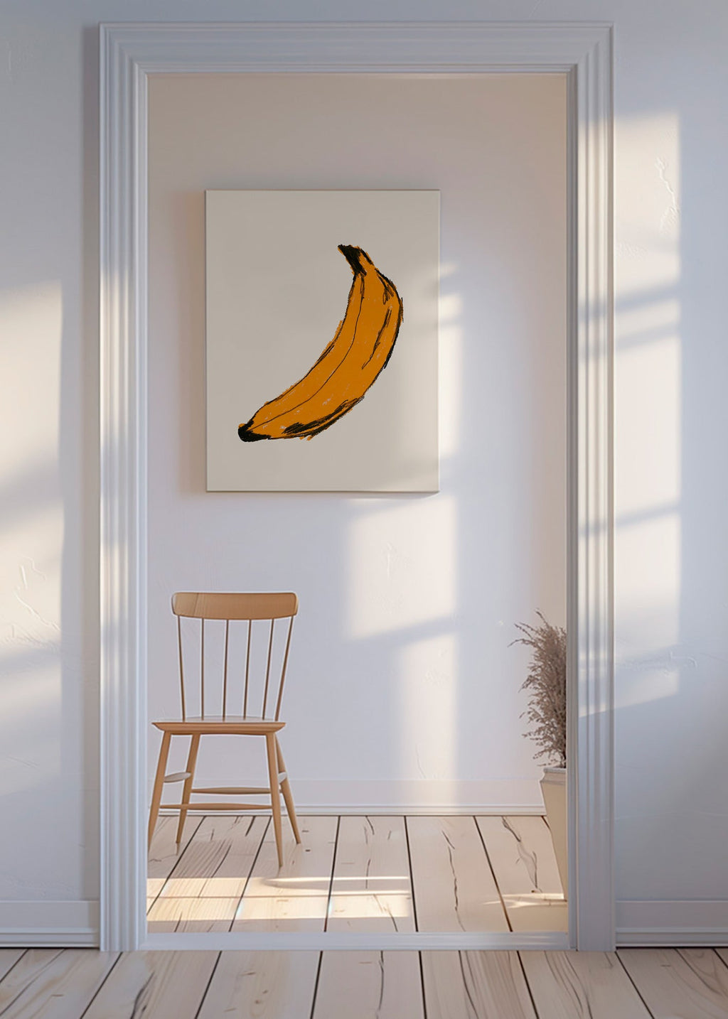 Køkkenkunst banan illustration – Canvas