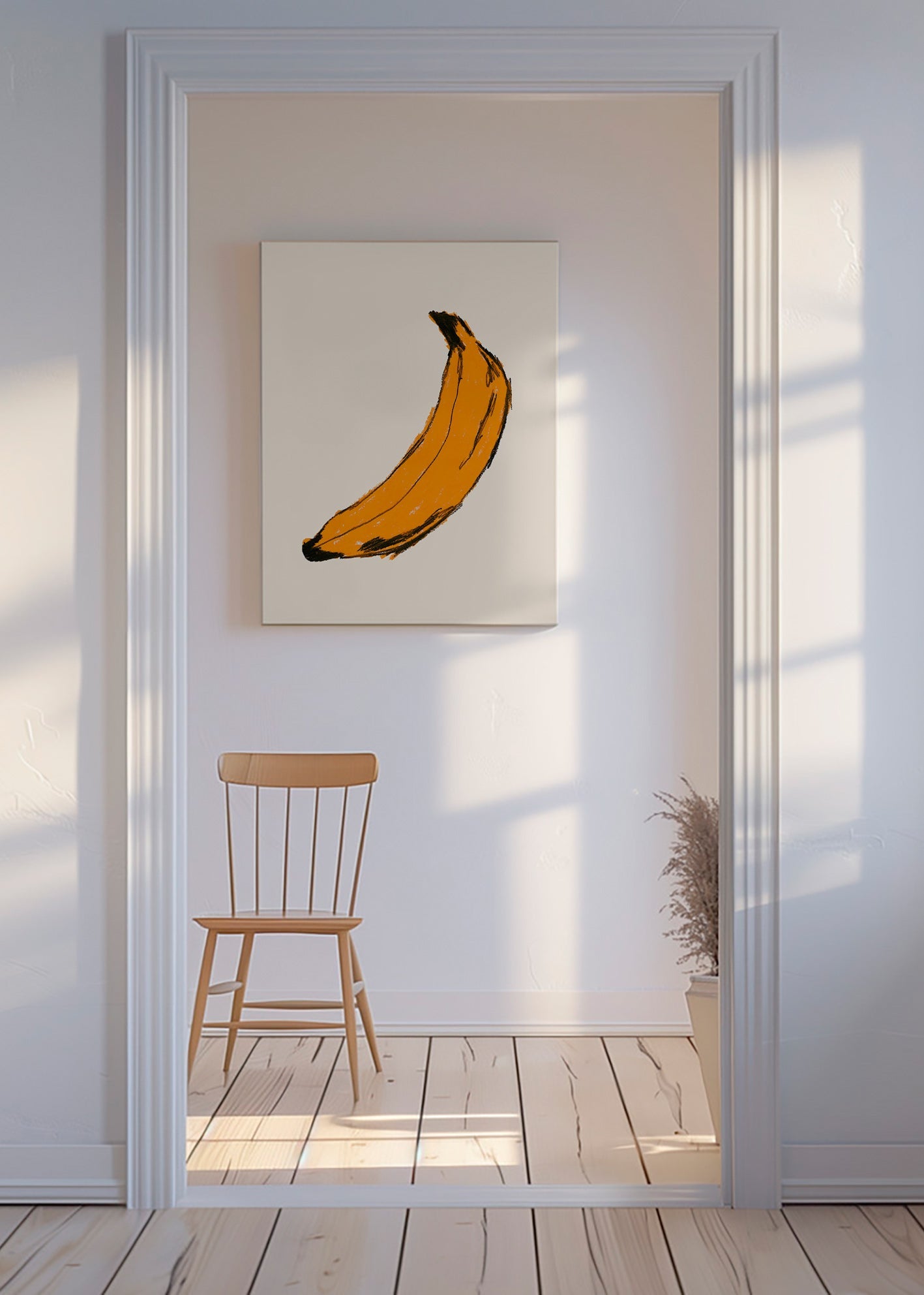 Køkkenkunst banan illustration – Canvas