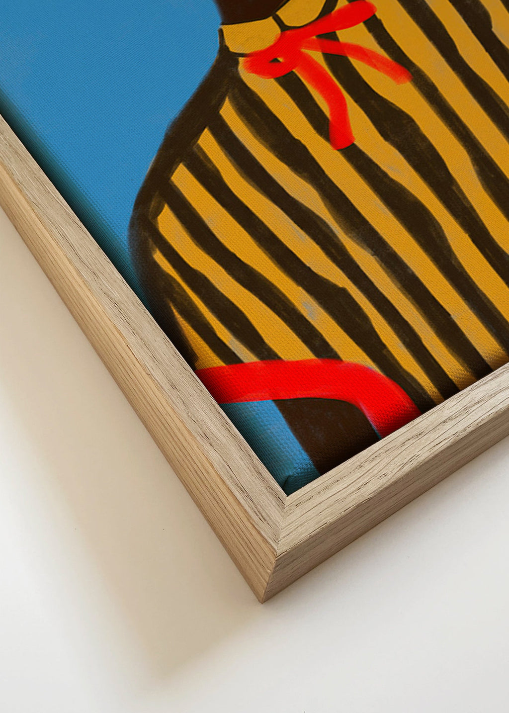 Illustration af figur med hat og striber – Canvas detail