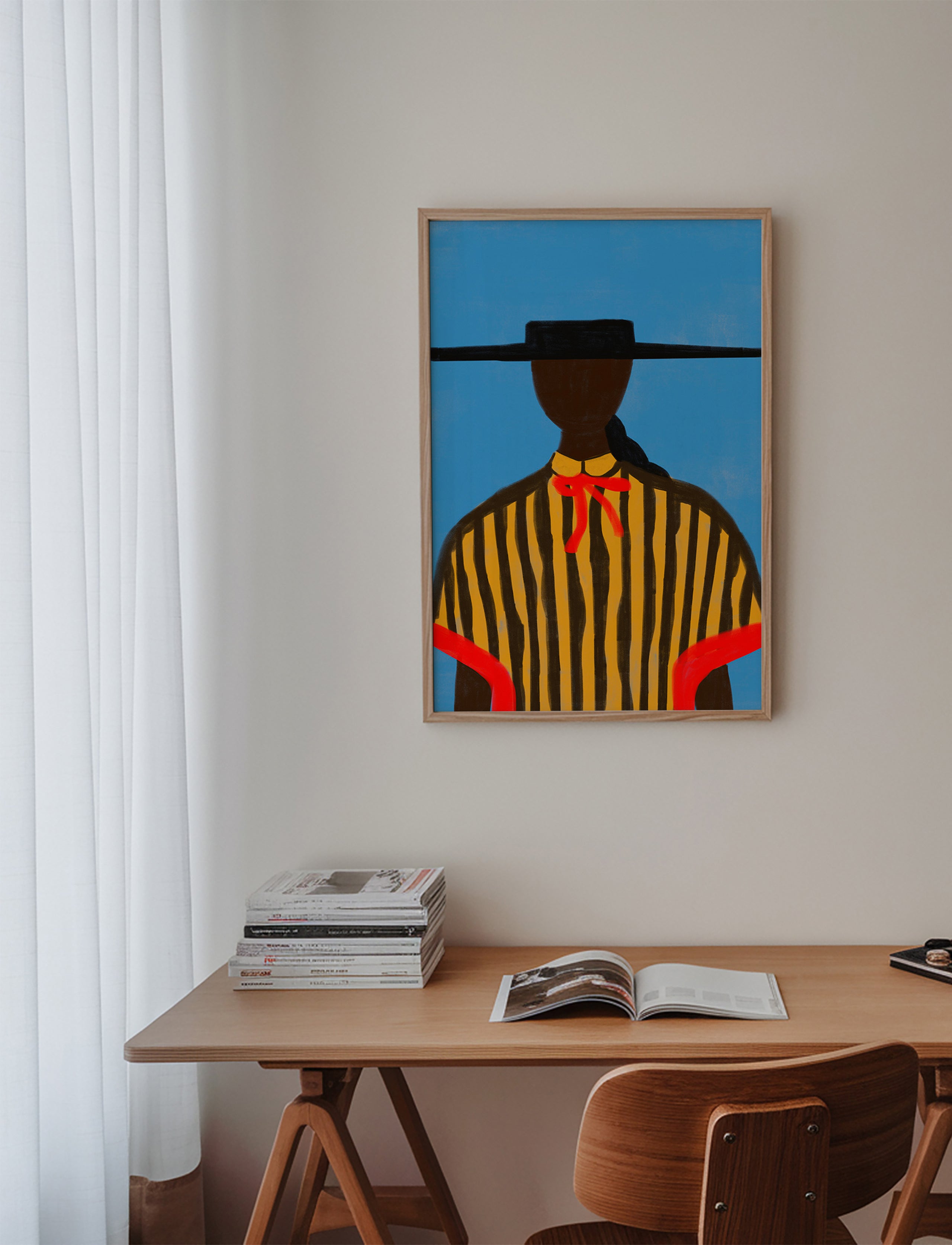 Illustration af figur med hat og striber