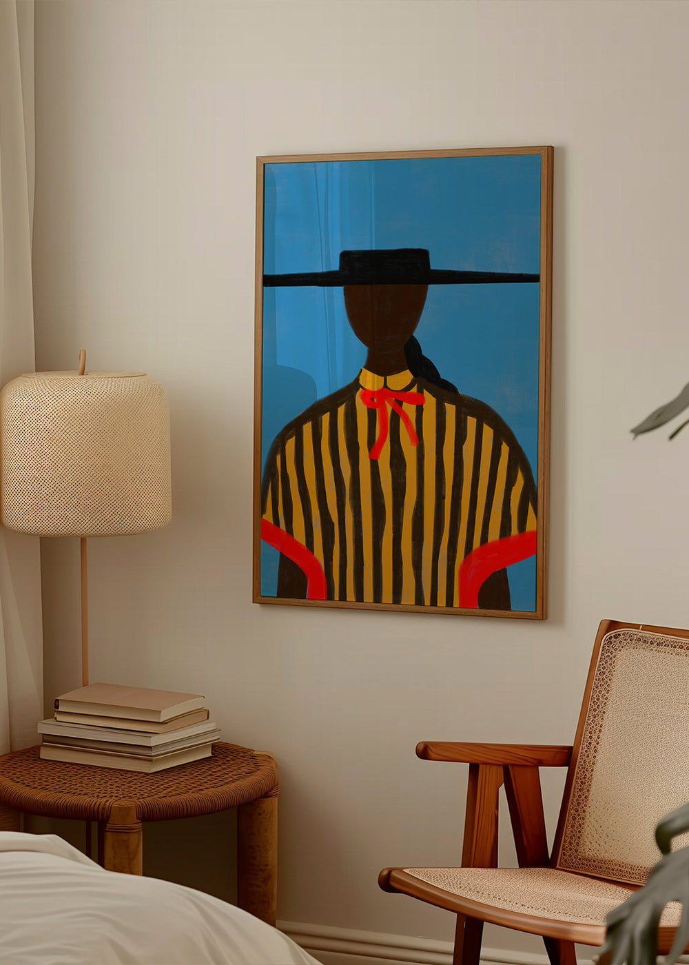 Illustration af figur med hat og striber – Product3