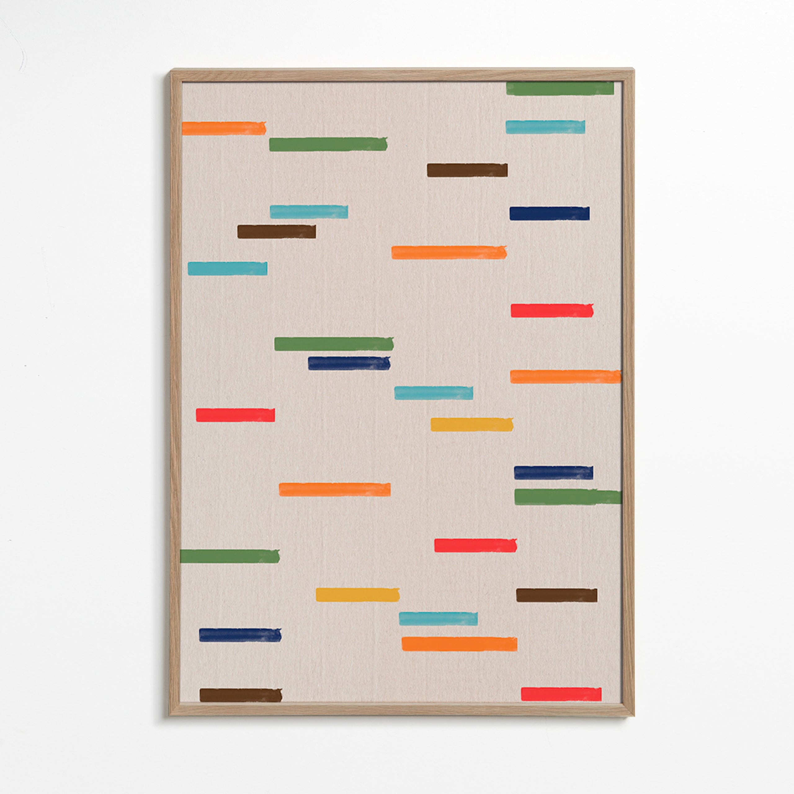 Abstrakt billede med svævende striber – Oak Frame
