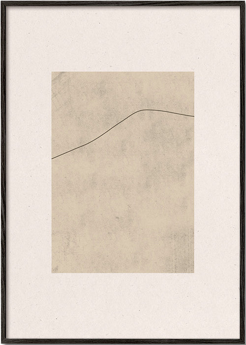 Minimalistisk billede med buet linje på beige – Black Frame