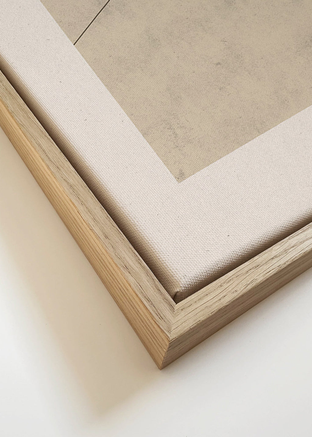 Minimalistisk billede med buet linje på beige – Canvas detail