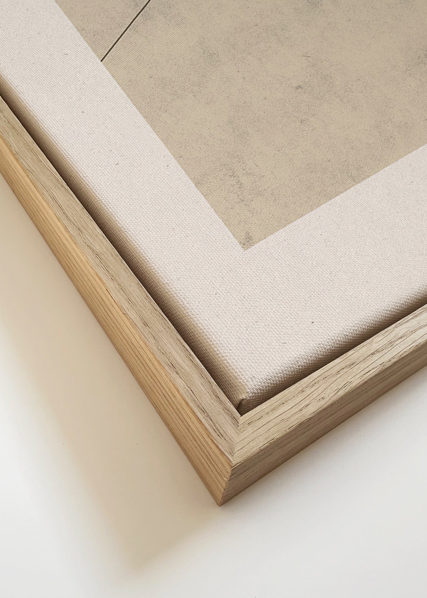 Minimalistisk billede med buet linje på beige – Canvas detail
