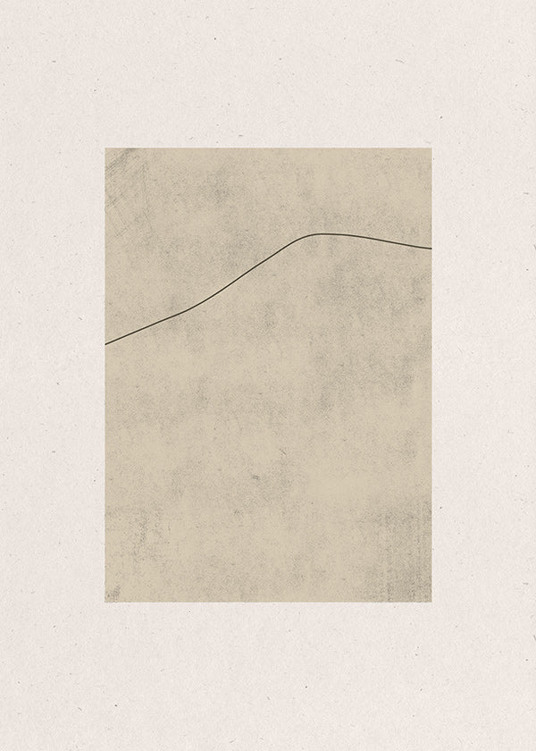 Minimalistisk billede med buet linje på beige