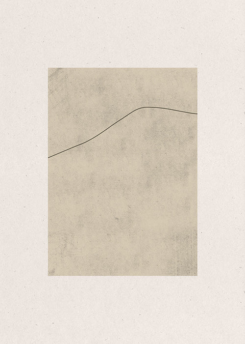 Minimalistisk billede med buet linje på beige