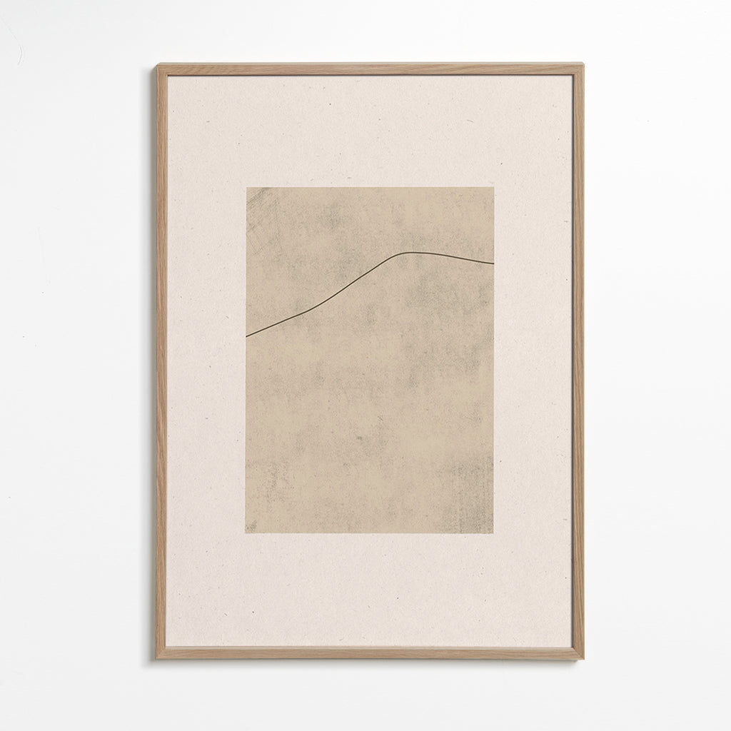 Minimalistisk billede med buet linje på beige – Oak Frame