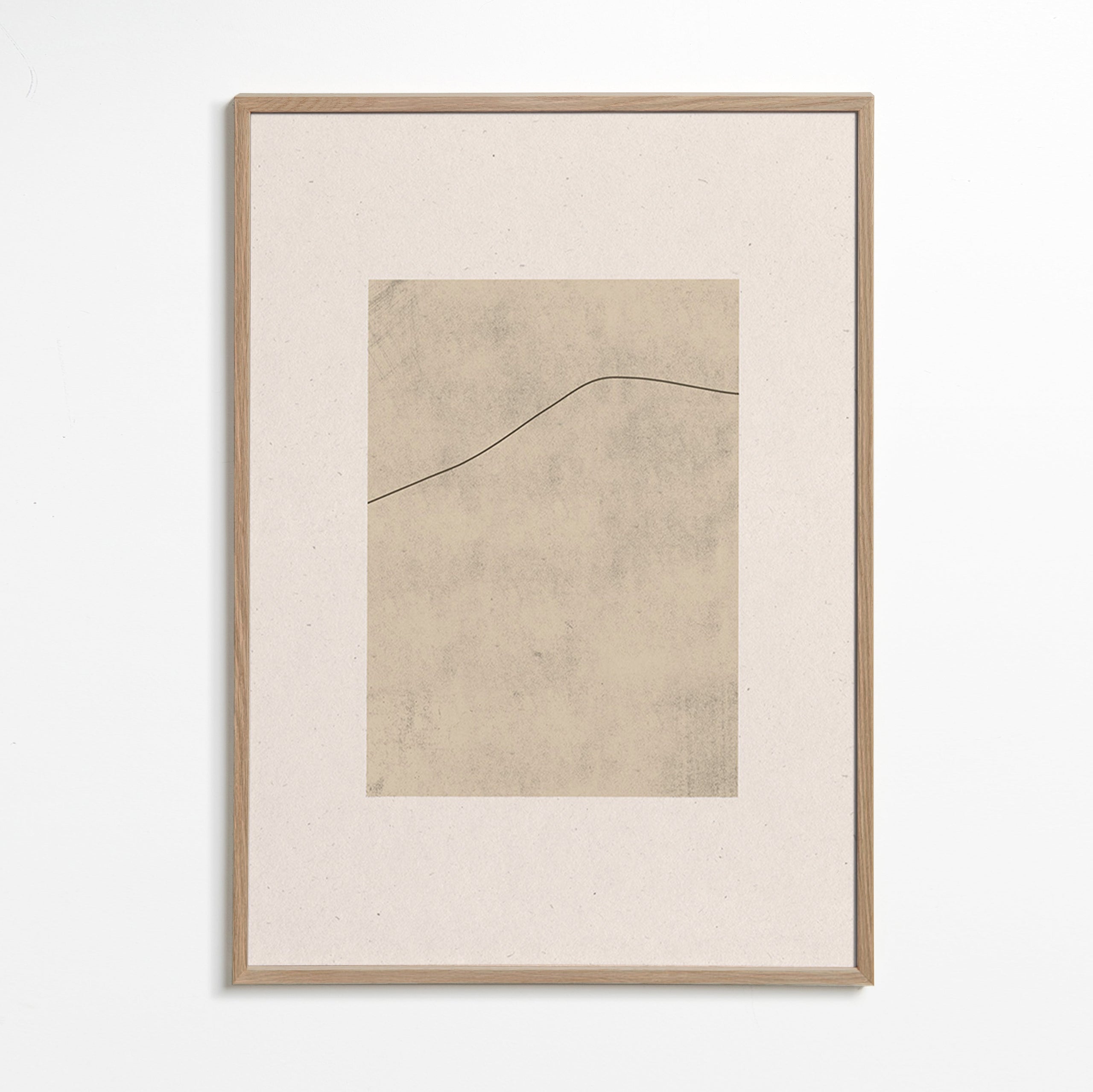 Minimalistisk billede med buet linje på beige – Oak Frame