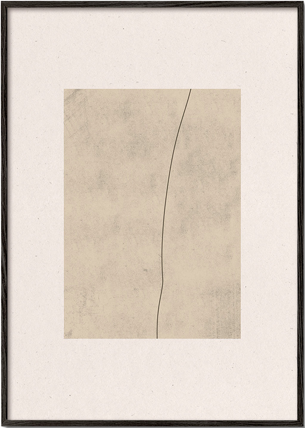 Minimalistisk billede med buet linje og beige tekstur – Black Frame