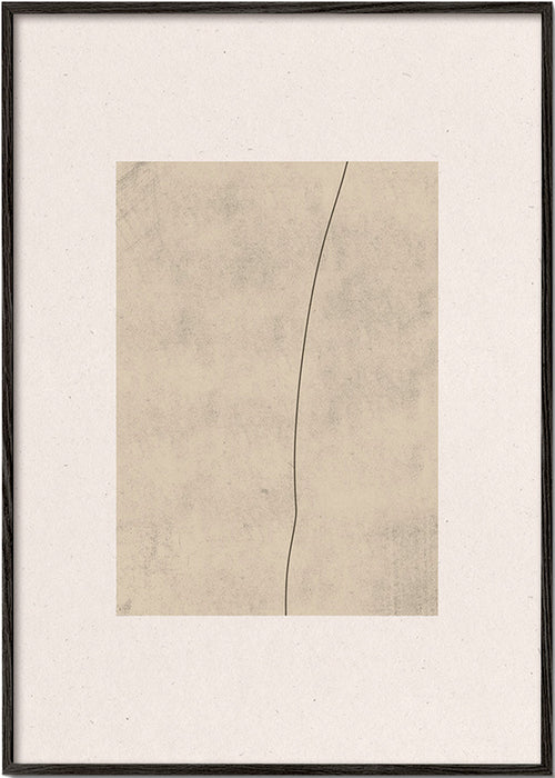 Minimalistisk billede med buet linje og beige tekstur – Black Frame