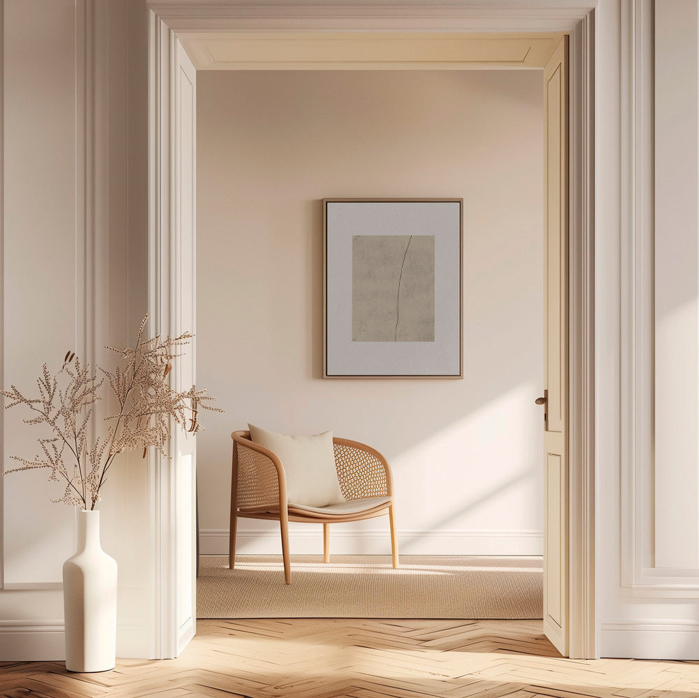 Minimalistisk billede med buet linje og beige tekstur – Canvas2