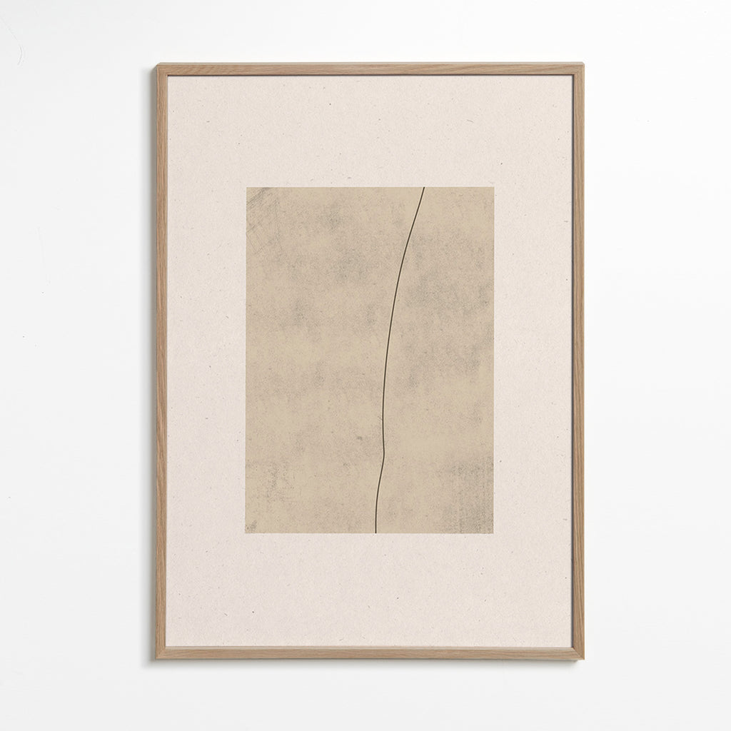 Minimalistisk billede med buet linje og beige tekstur – Oak Frame