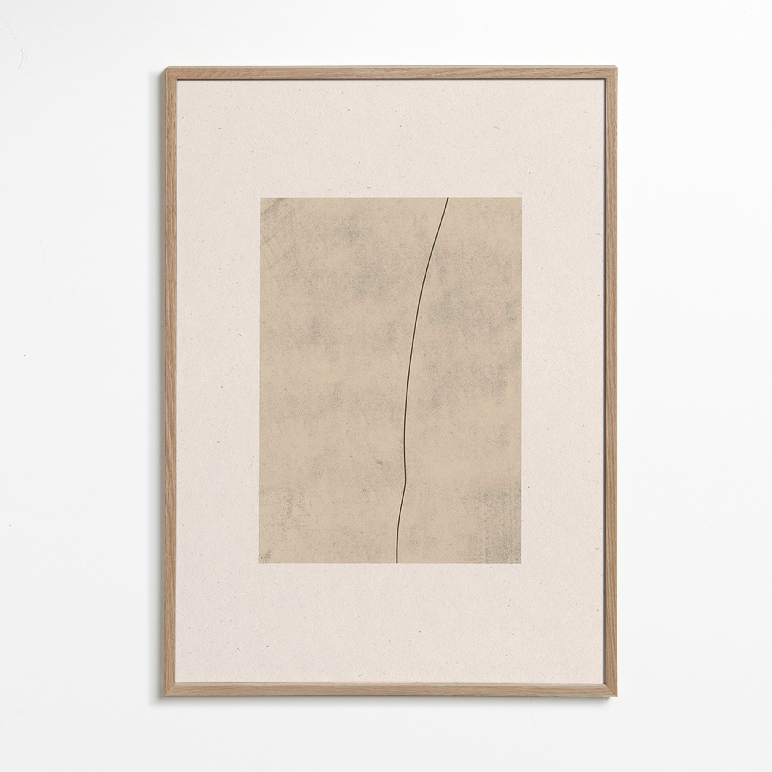 Minimalistisk billede med buet linje og beige tekstur – Oak Frame