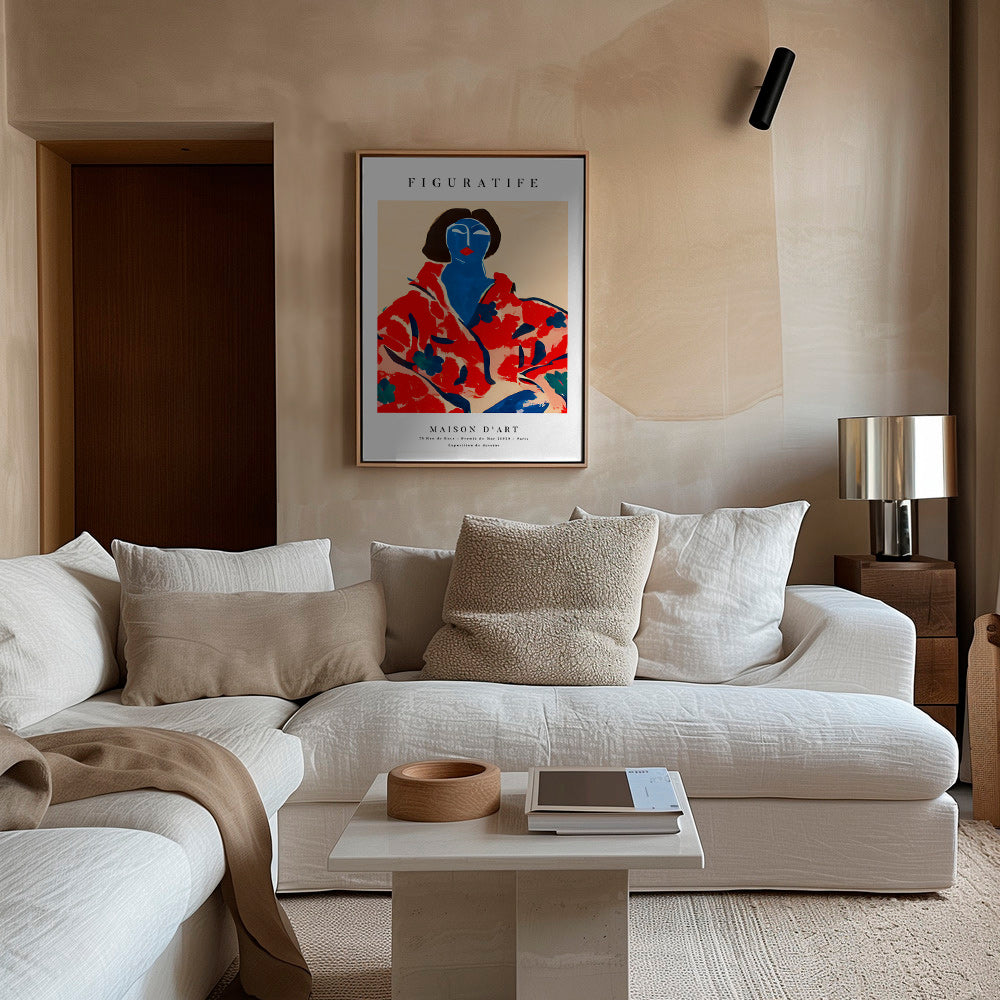 Illustration kvinde i rød kimono – Canvas1