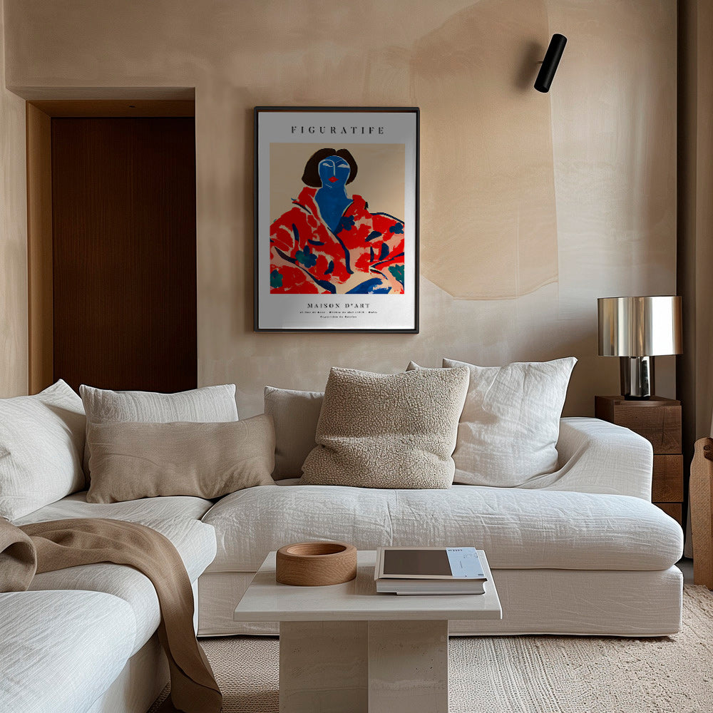 Illustration kvinde i rød kimono – Canvas2