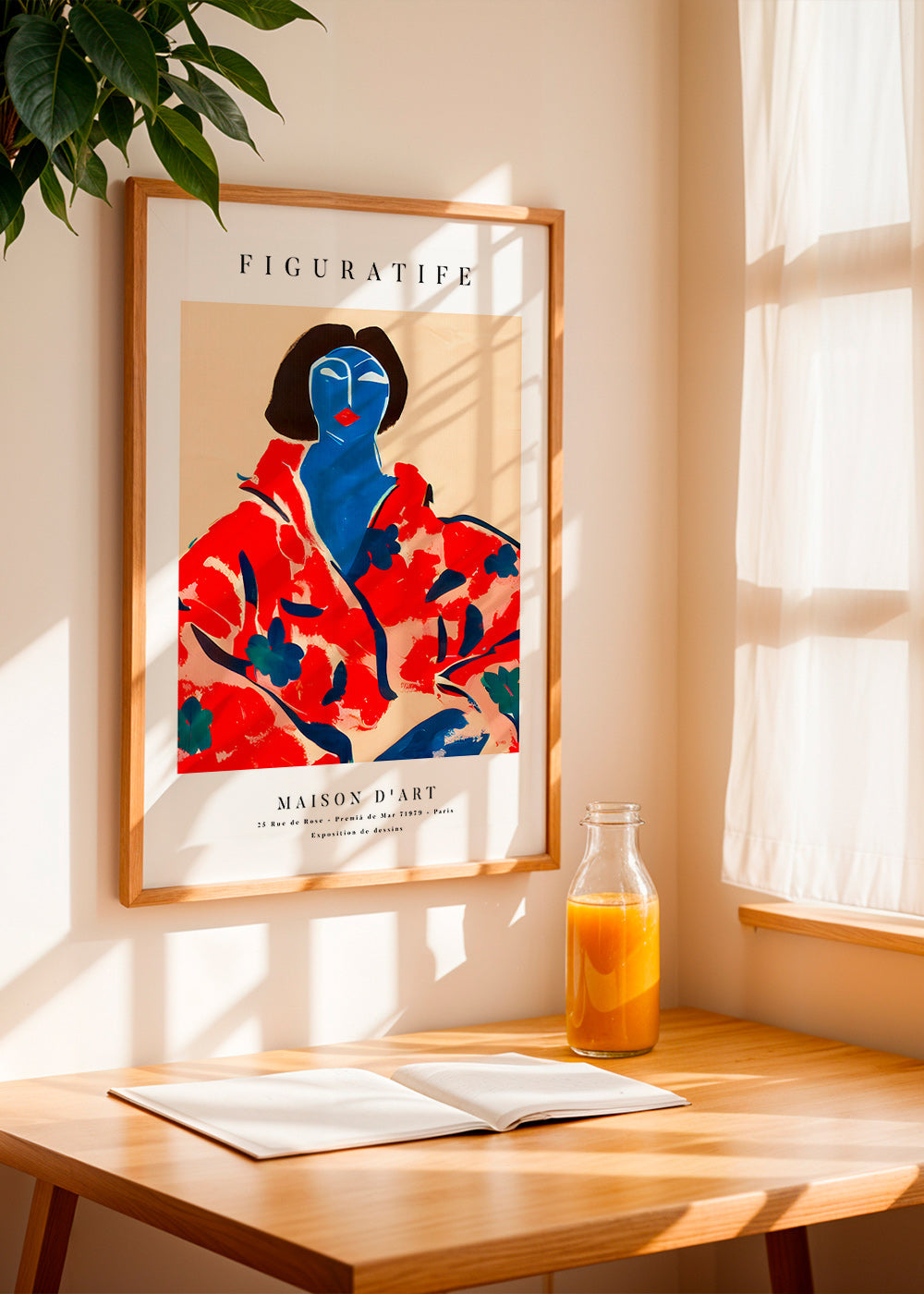 Illustration kvinde i rød kimono – Product1
