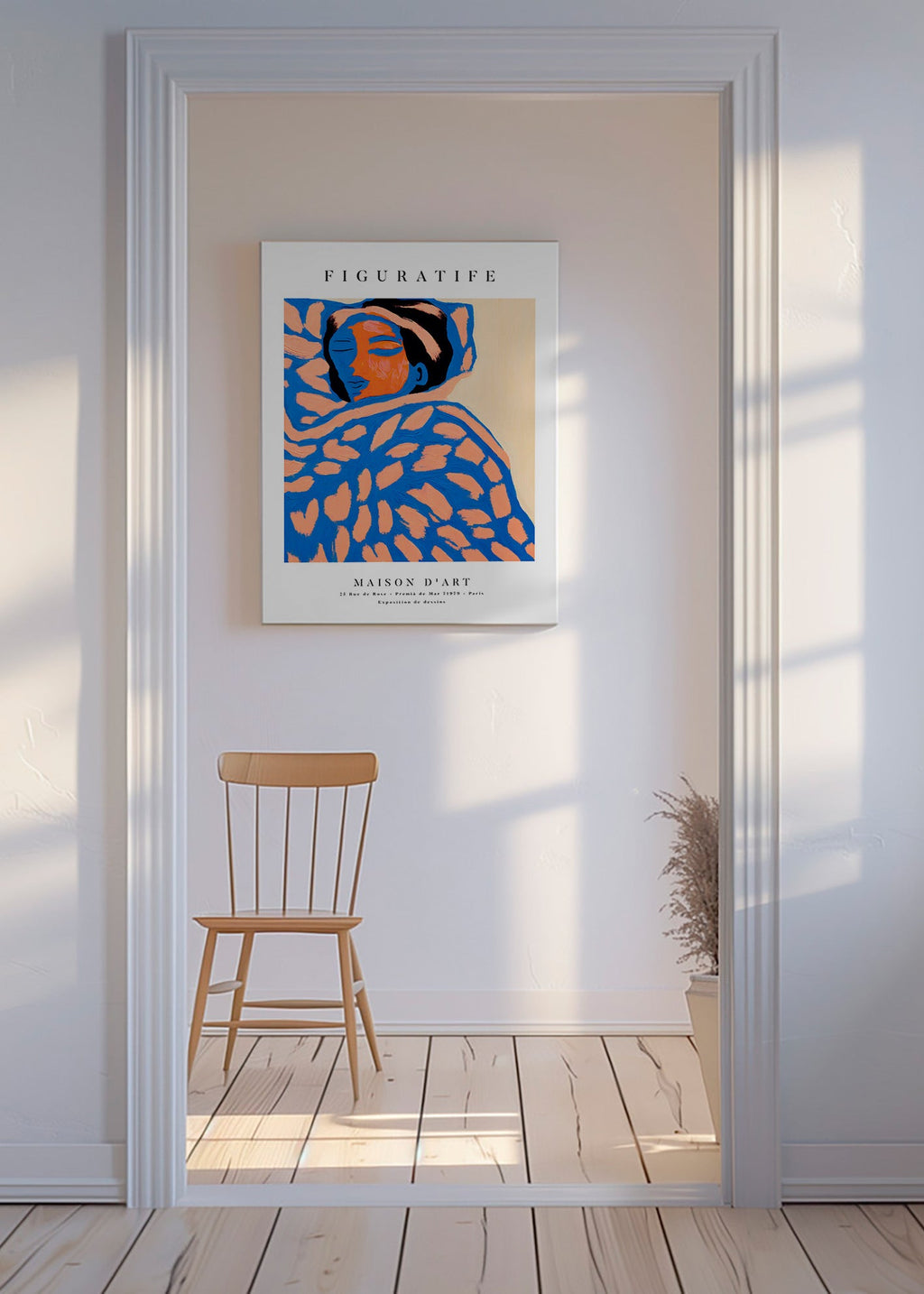 Figurativ illustration kvinde indhyllet – Canvas