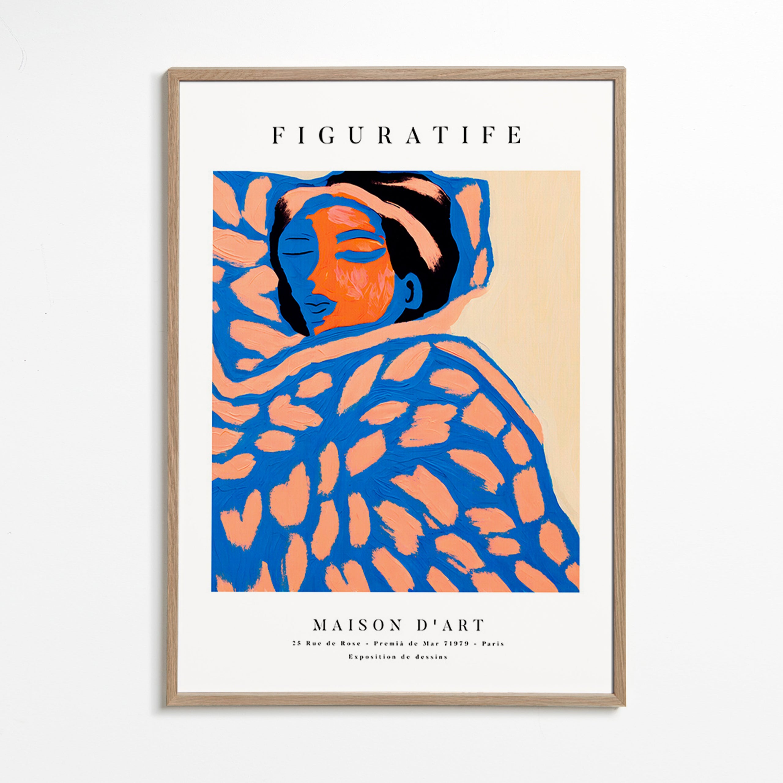 Figurativ illustration kvinde indhyllet – Oak Frame