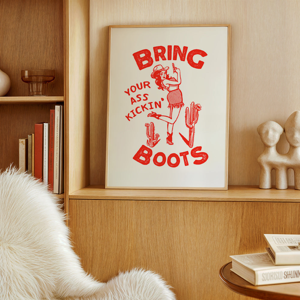 Cowgirl-illustration med sjov tekst – Product2