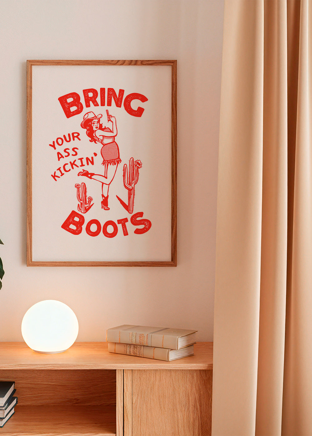 Cowgirl-illustration med sjov tekst – Product3