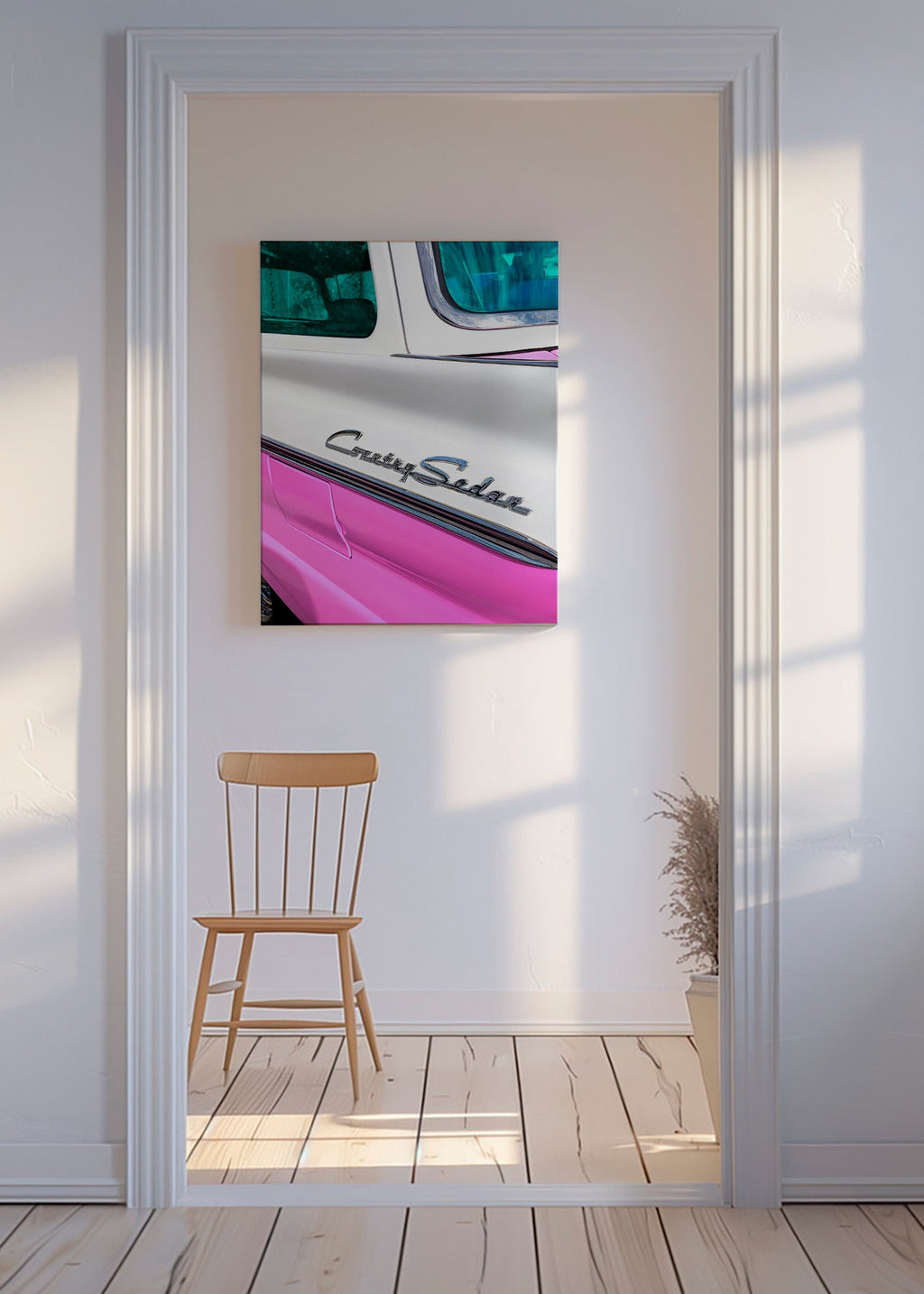 Vintage plakat Country Sedan kromdetalje – Canvas