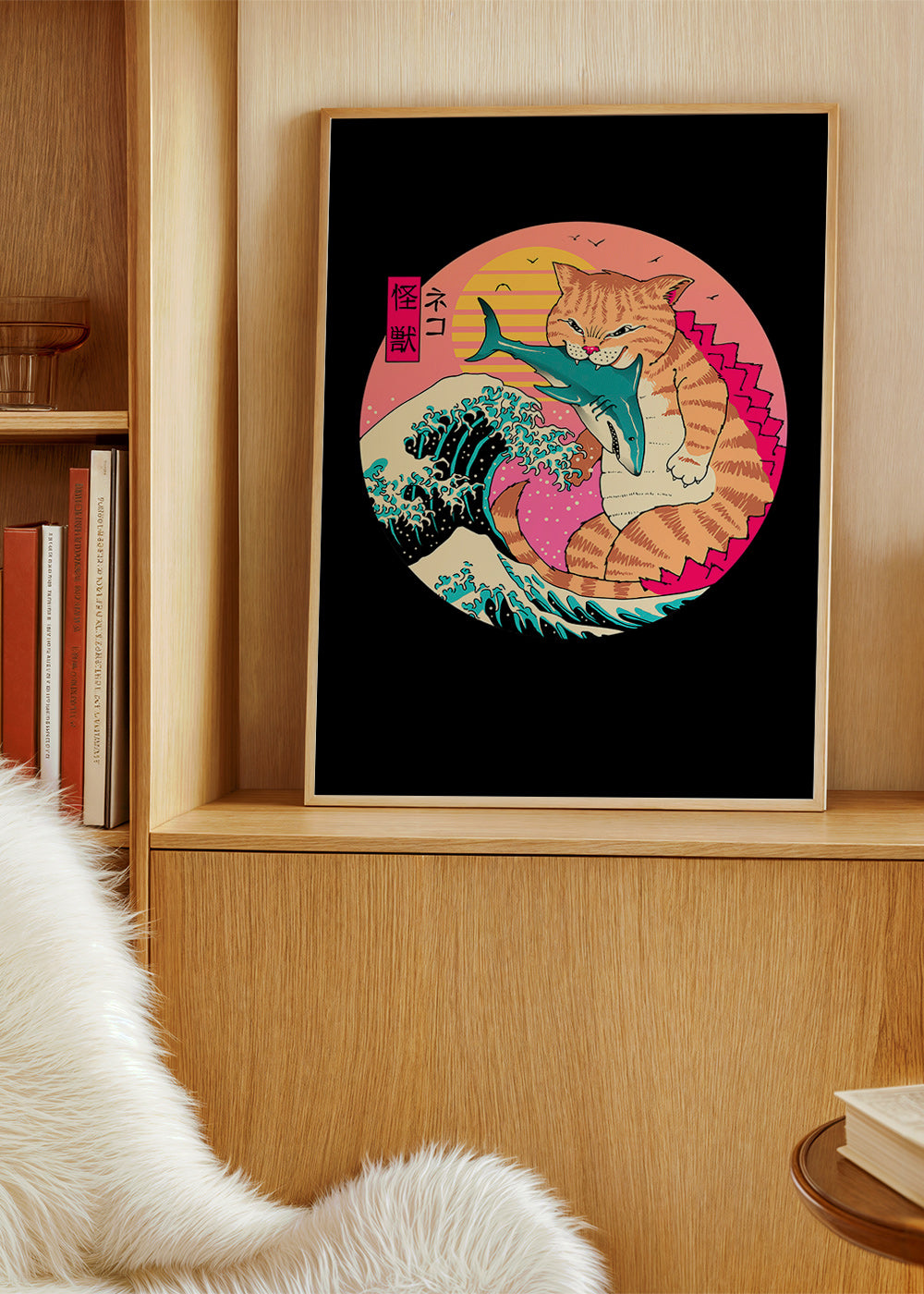Kaiju-kat illustration med bølge – Product1