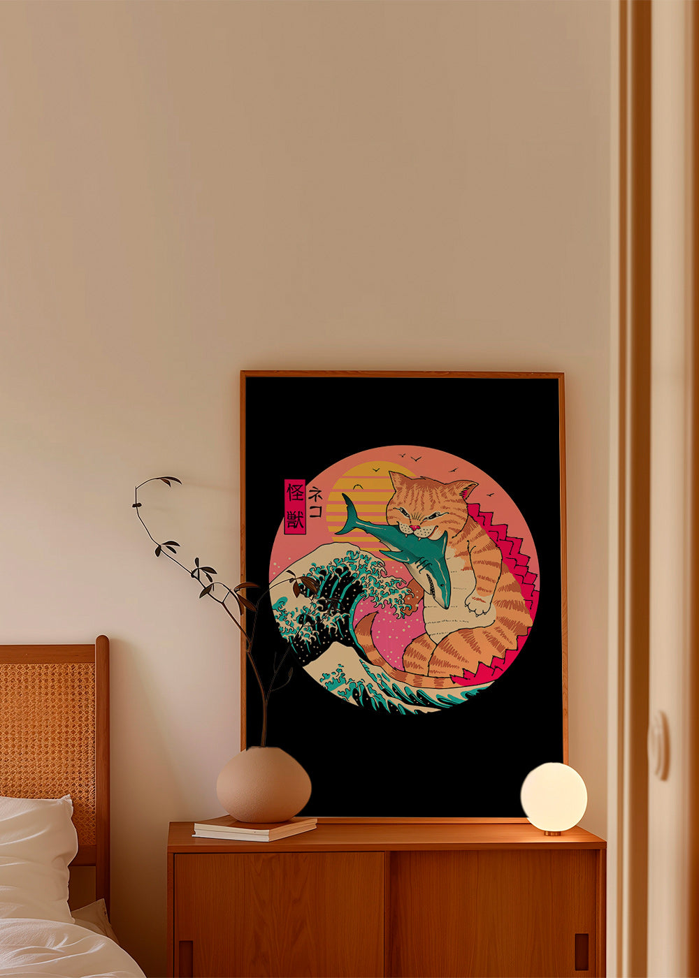 Kaiju-kat illustration med bølge – Product3