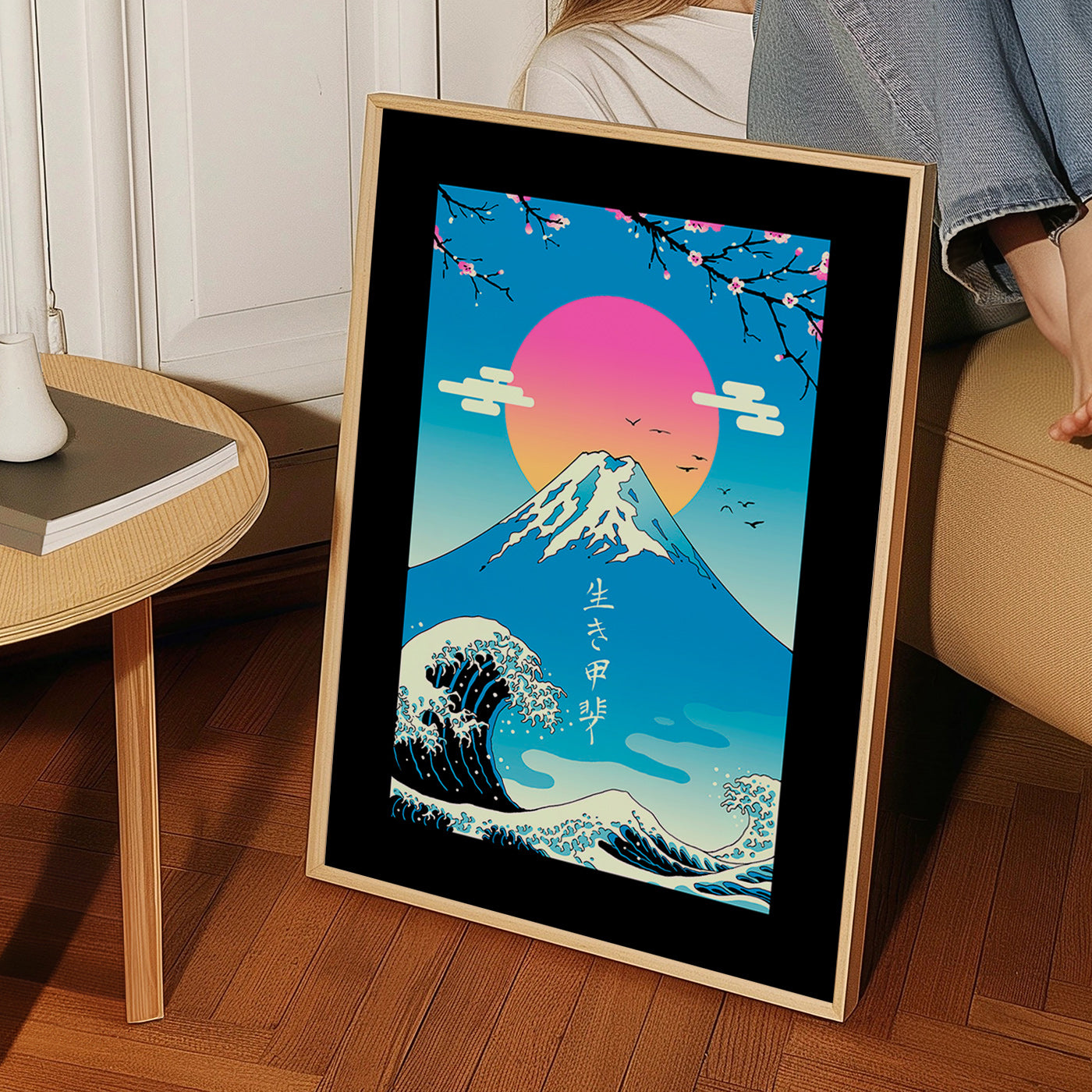 Japansk illustration af Mount Fuji med ikonisk bølge – Product1