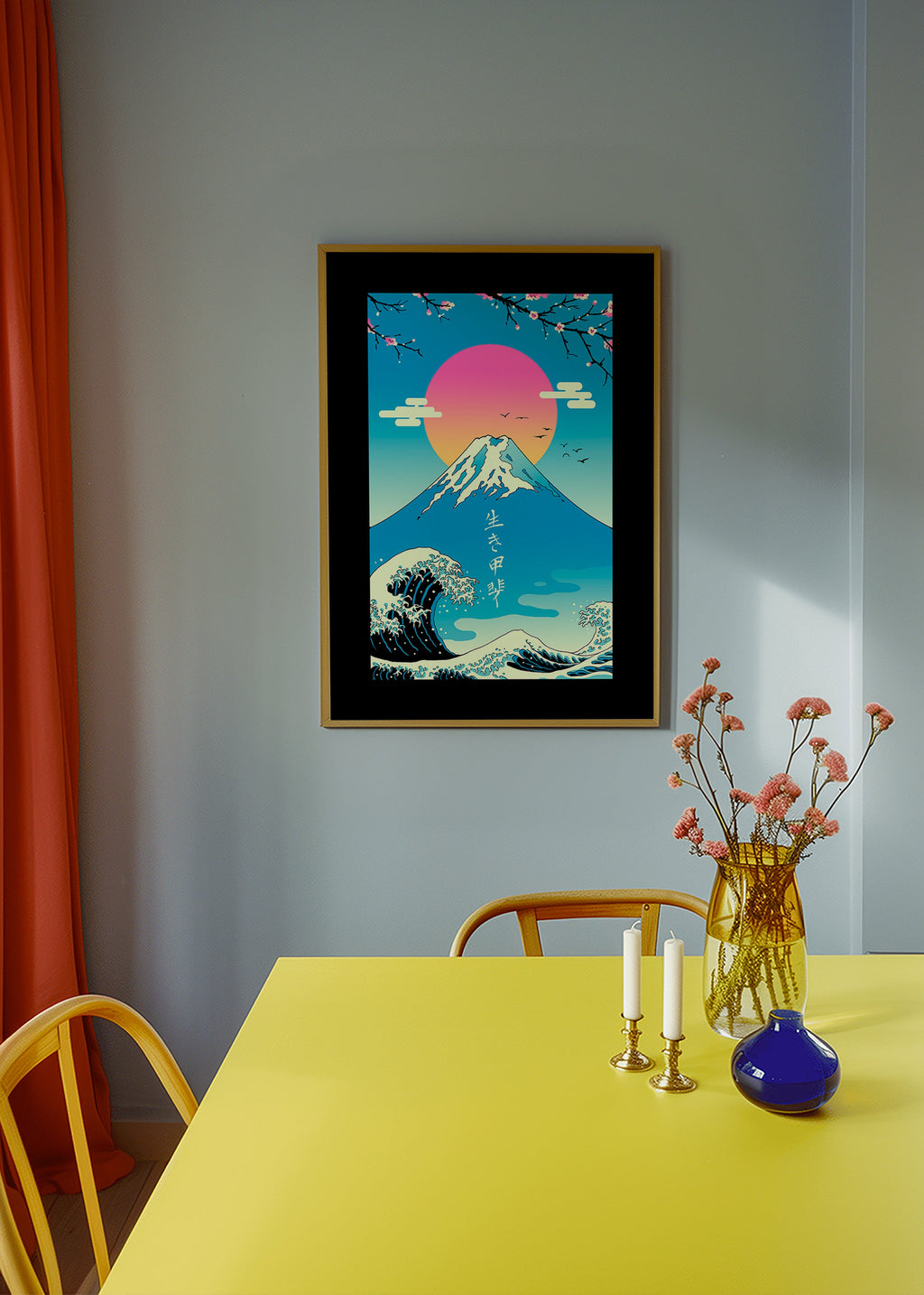 Japansk illustration af Mount Fuji med ikonisk bølge – Product2