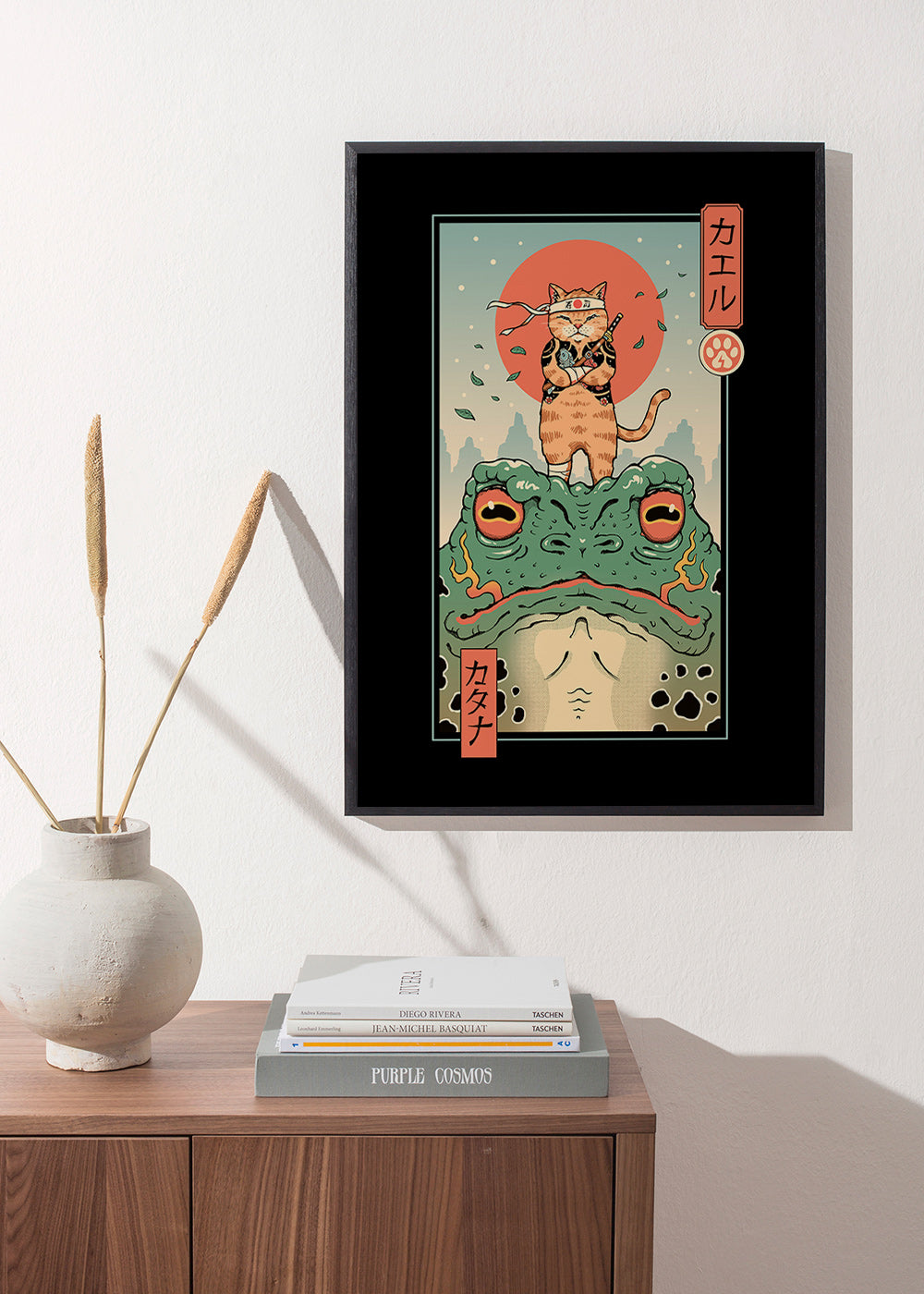Kunst samurai kat på frø – Product1