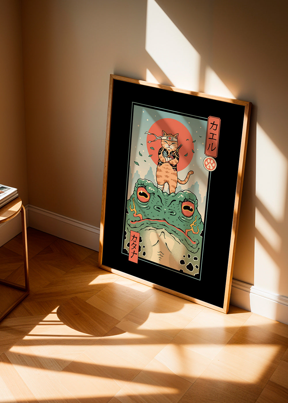 Kunst samurai kat på frø – Product2