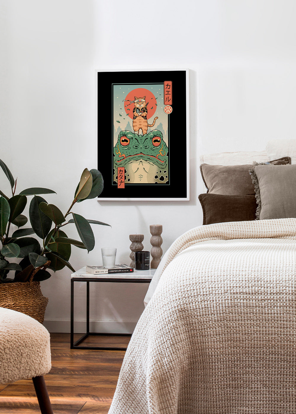 Kunst samurai kat på frø – Product3