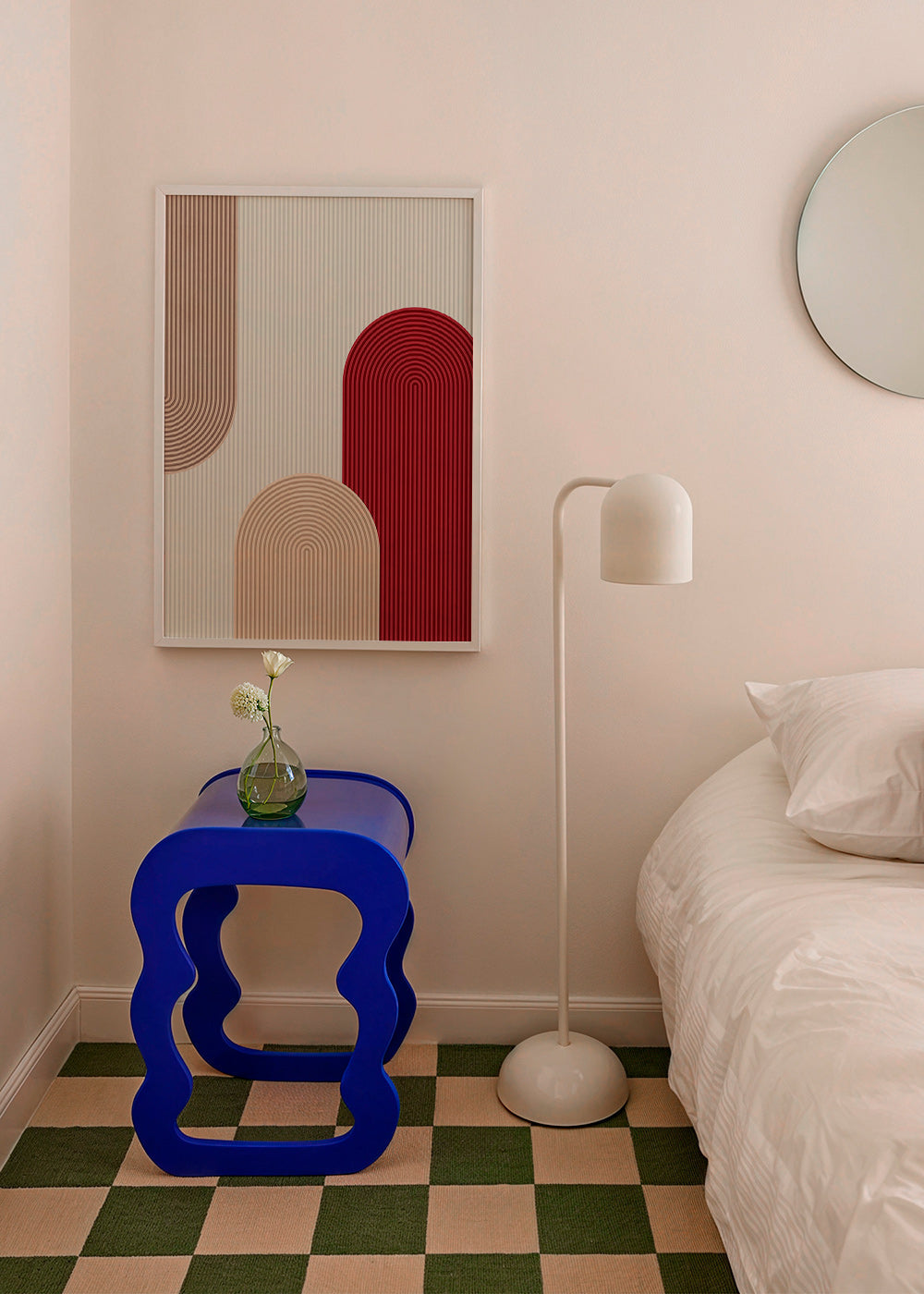Geometrisk plakat med røde og beige buer – Product1