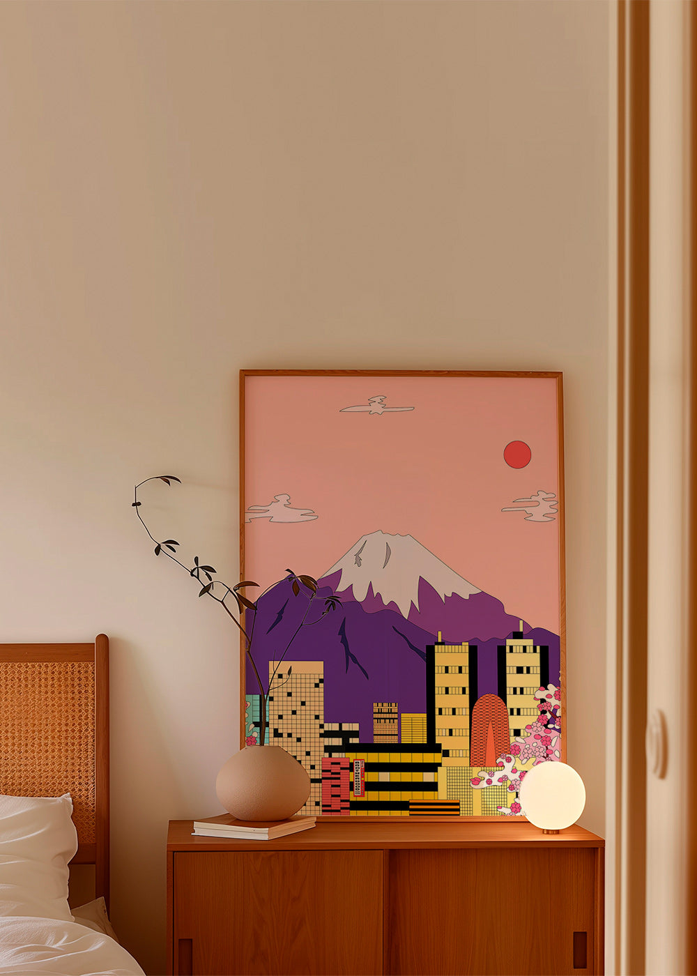 Byplakat Tokyo med Fuji og kirsebærblomster – Product1