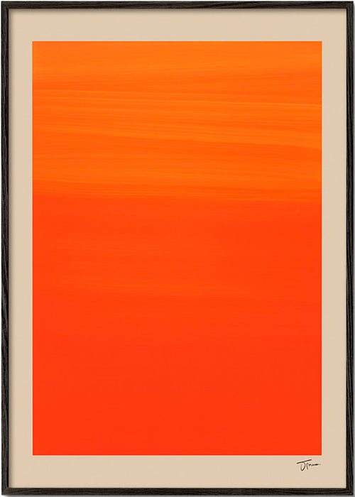 Abstrakt orange horisont – Black Frame